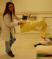 In�s trabajando sobre un cors�
