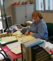 Foto de Marian no seu posto de trabalho