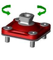 Adaptador de aluminio quatro buracos com ncleo