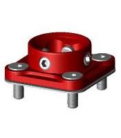 Adaptador de aluminio de quatro buracos sem rotao