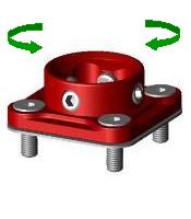 Adaptador de aluminio de quatro buracos com rotao