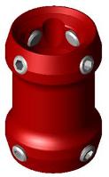 Adaptador duplo de aluminio de 60 mm