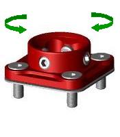 Adaptador de aluminio de cuatro agujeros con rotacin